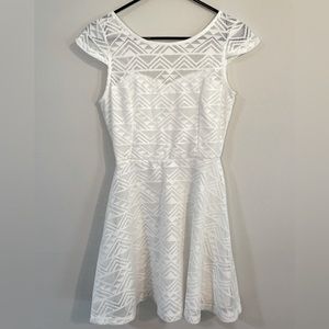 Bailey Blue White Boho Patterned Lace Dress
